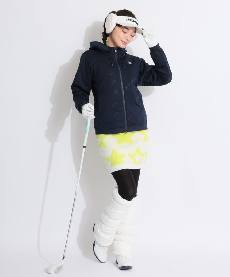 アンパスィ AP 【軽量保温】エンボスロゴフーディ中綿ブルゾン