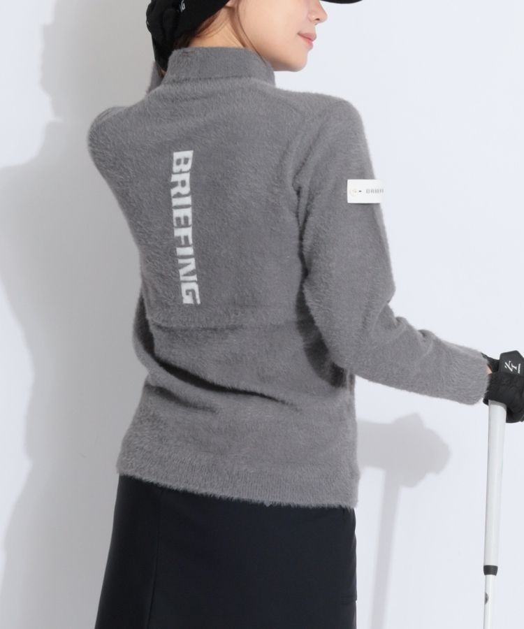 ブリーフィングゴルフ BR ロゴデザインシャギータートルネックニット