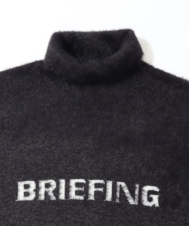 ブリーフィングゴルフ BR ロゴデザインシャギータートルネックニット