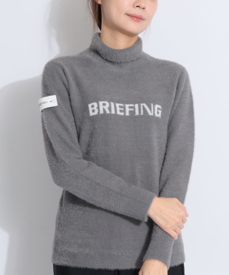 ブリーフィングゴルフ BR ロゴデザインシャギータートルネックニット