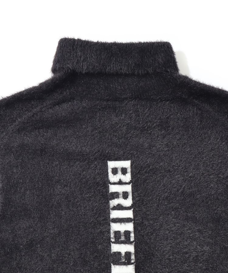 ブリーフィングゴルフ BR ロゴデザインシャギータートルネックニット