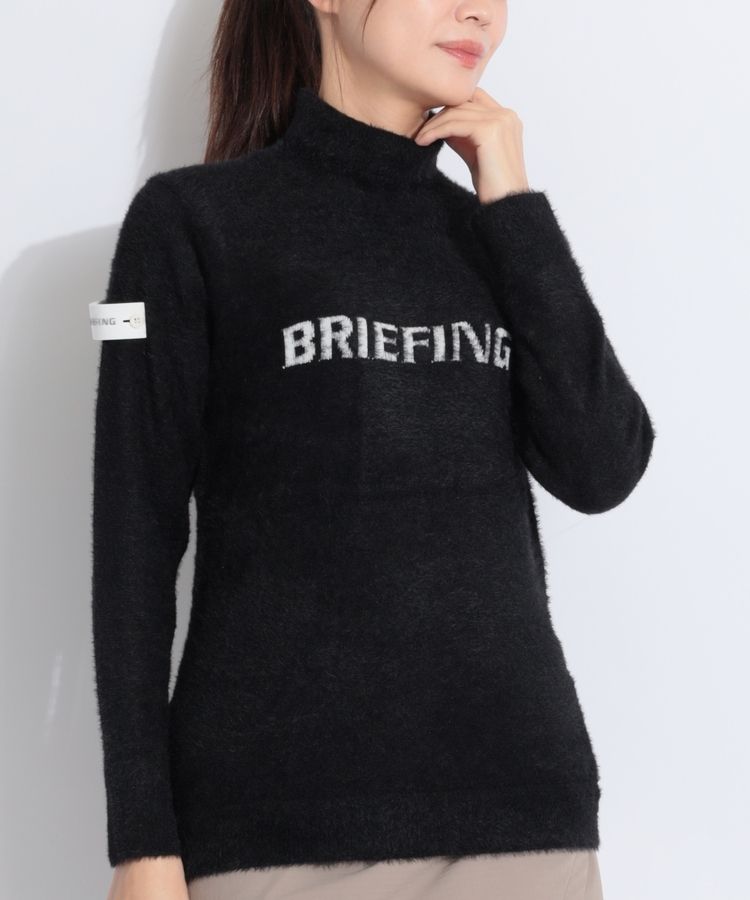 ブリーフィングゴルフ BR ロゴデザインシャギータートルネックニット