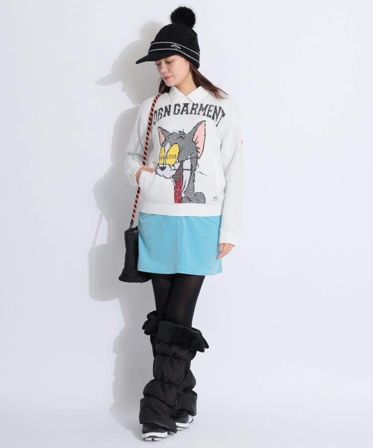 ゴルフウェア【HORN GARMENT】クルーネックニットプルオーバー 裏地付M