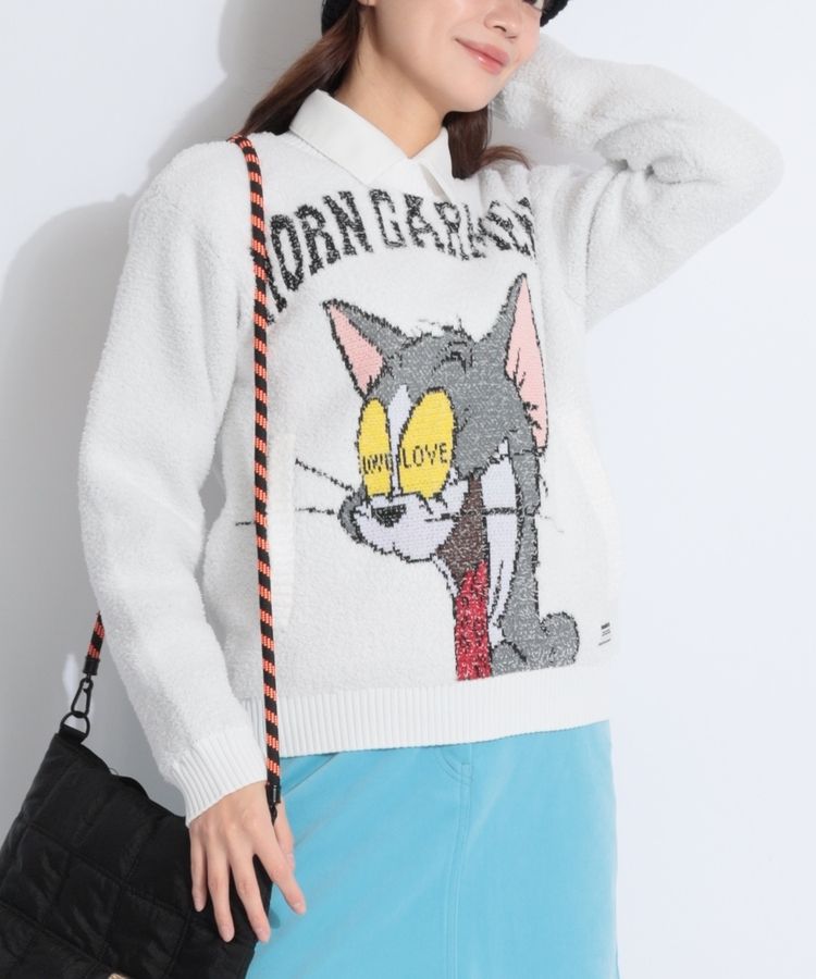 ゴルフウェア【HORN GARMENT】クルーネックニットプルオーバー　裏地付M ゴルフウェア【HORN GARMENT】クルーネックニットプルオーバー 裏地付M