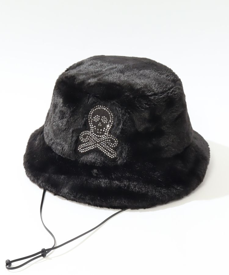 マーク＆ロナ ML ラインストーンロゴフェイクファーバケットハット