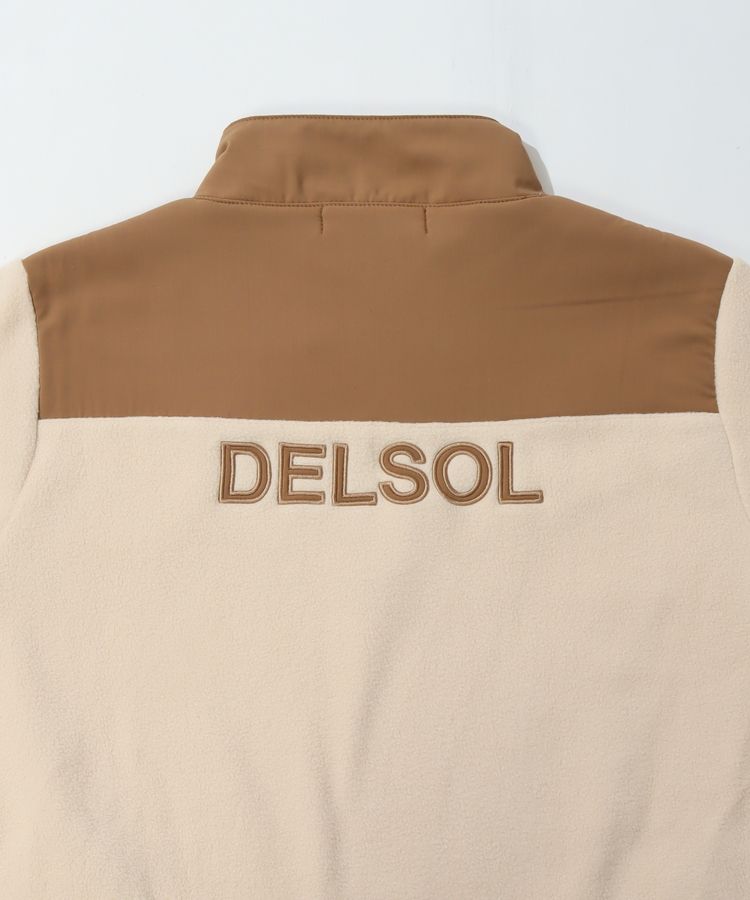 デルソルゴルフ DL バックロゴ刺繍ハーフジップフリースプルオーバー