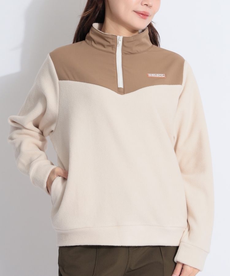 デルソルゴルフ DL バックロゴ刺繍ハーフジップフリースプルオーバー