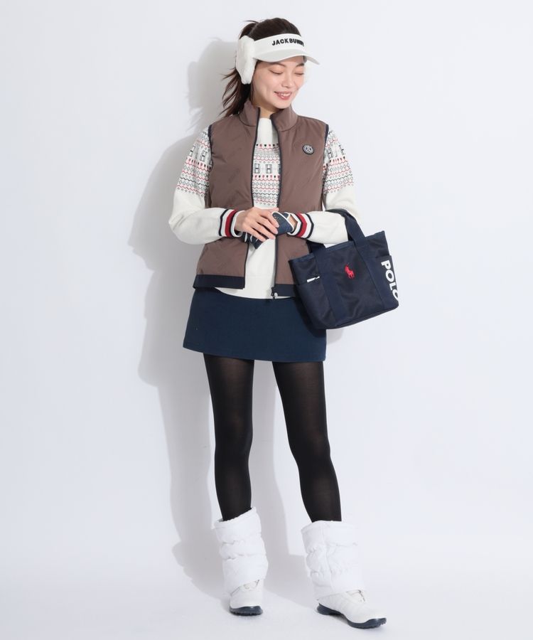 アンパスィ AP 【軽量保温】エンボスロゴスタンドネック中綿ベスト