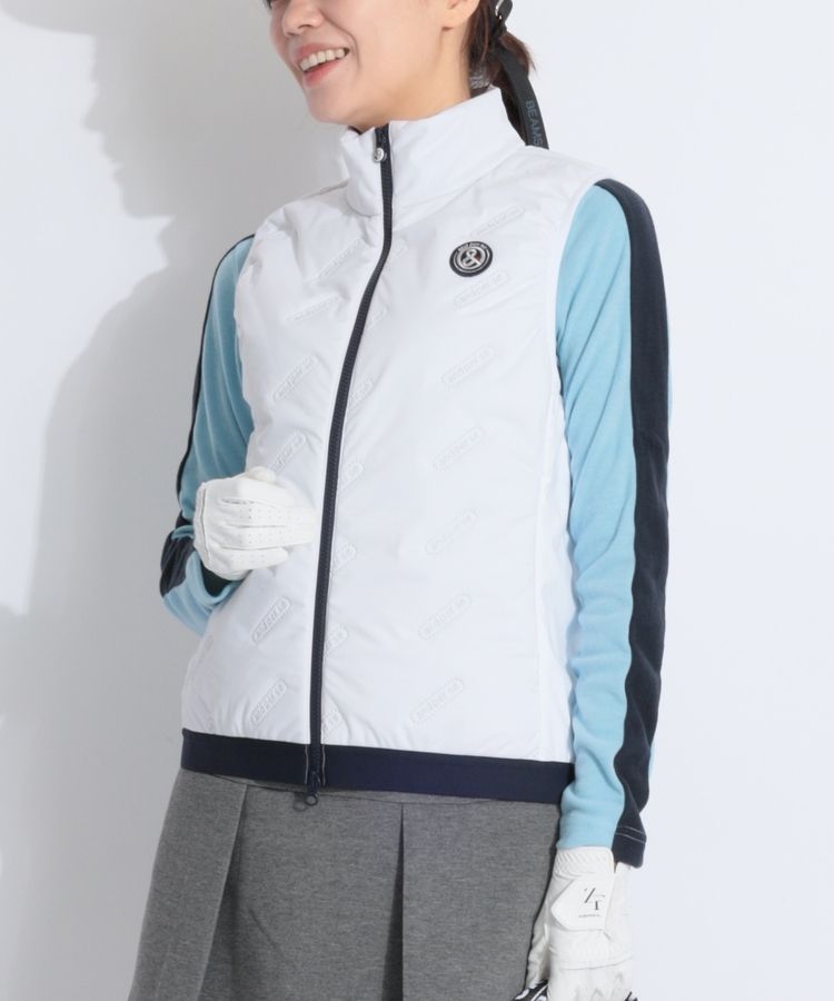 今期☆アンパスイ／レディースベスト 【軽量保温】エンボスロゴスタンドネック中綿 アンパスィ AP 【軽量保温】エンボスロゴスタンドネック中綿ベスト