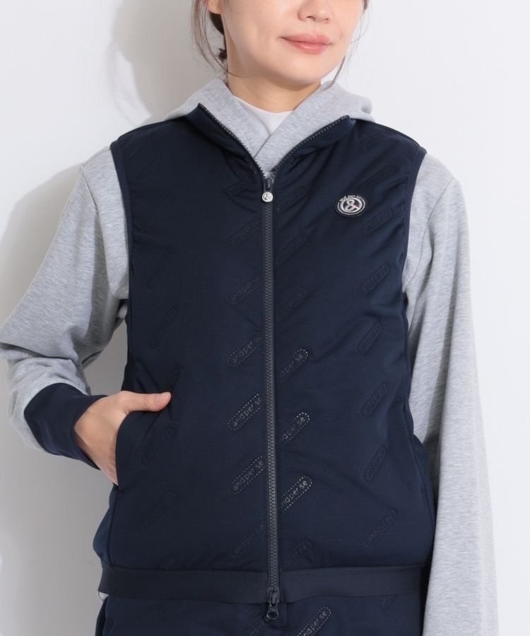 今期☆アンパスイ／レディースベスト 【軽量保温】エンボスロゴスタンドネック中綿 アンパスィ AP 【軽量保温】エンボスロゴスタンドネック中綿ベスト