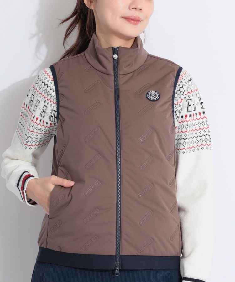 アンパスィ　中綿ベスト アンパスィ AP 【軽量保温】エンボスロゴスタンドネック中綿ベスト