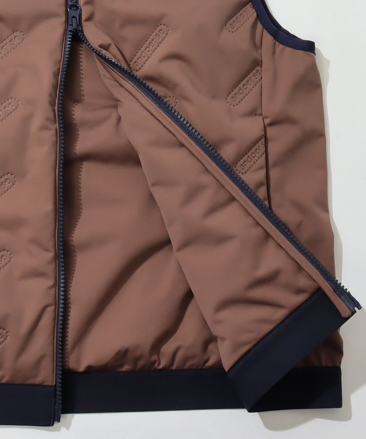 アンパスィ AP 【軽量保温】エンボスロゴスタンドネック中綿ベスト