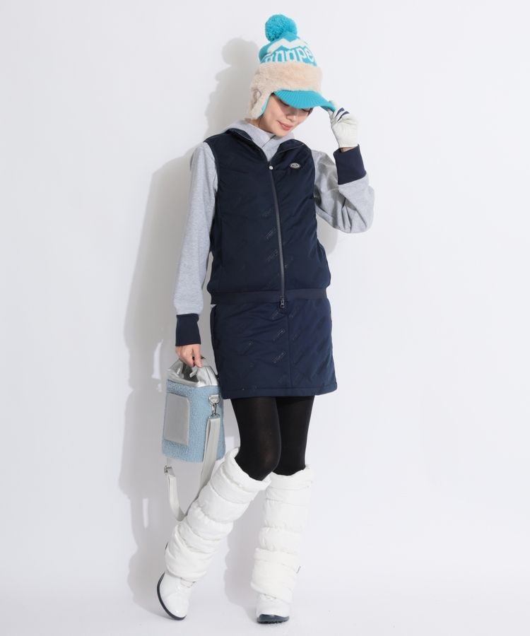 アンパスィ AP 【軽量保温】エンボスロゴスタンドネック中綿ベスト