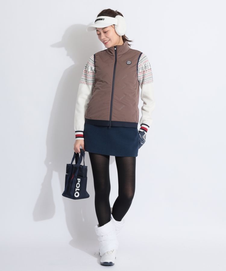 アンパスィ AP 【軽量保温】エンボスロゴスタンドネック中綿ベスト