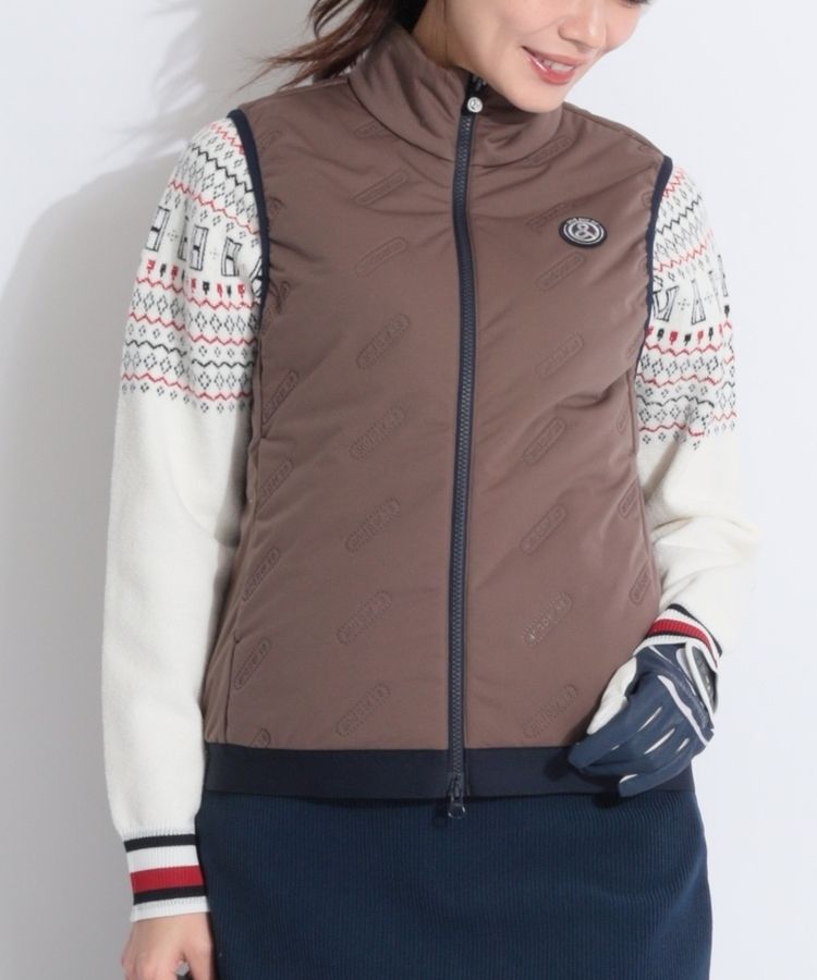 アンパスィ AP 【軽量保温】エンボスロゴスタンドネック中綿ベスト