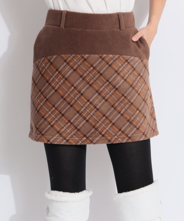 チェック柄フリーススカート