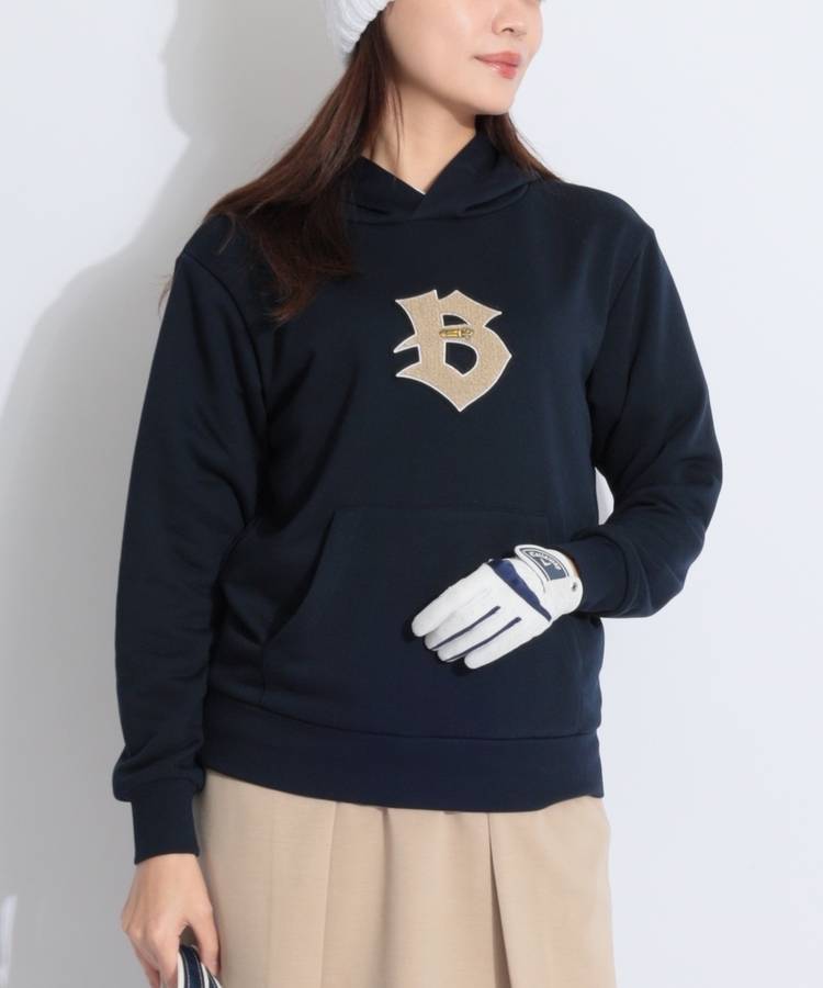BE 【UV】Bロゴワッペン裏毛パーカー