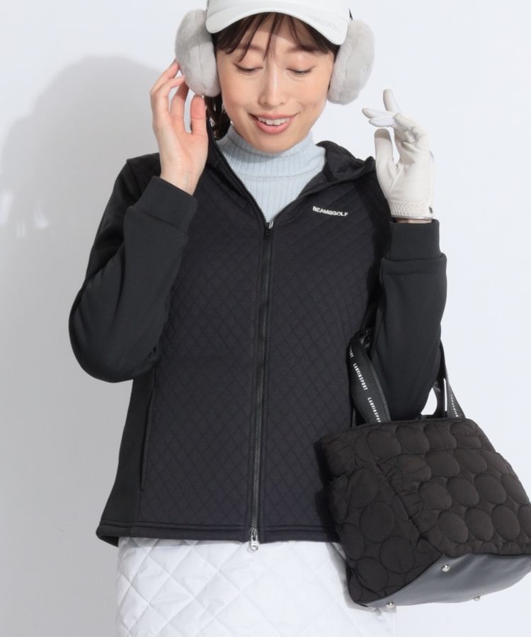 ビームスゴルフ BE キルティング切替裏起毛パーカー レディースゴルフ