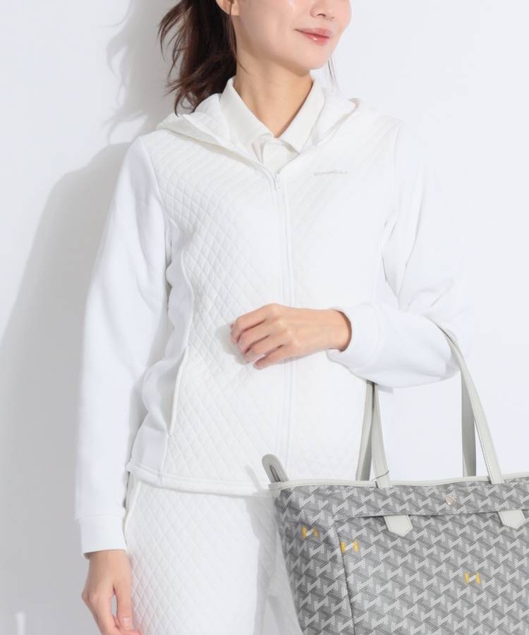 BE キルティング切替裏起毛パーカー