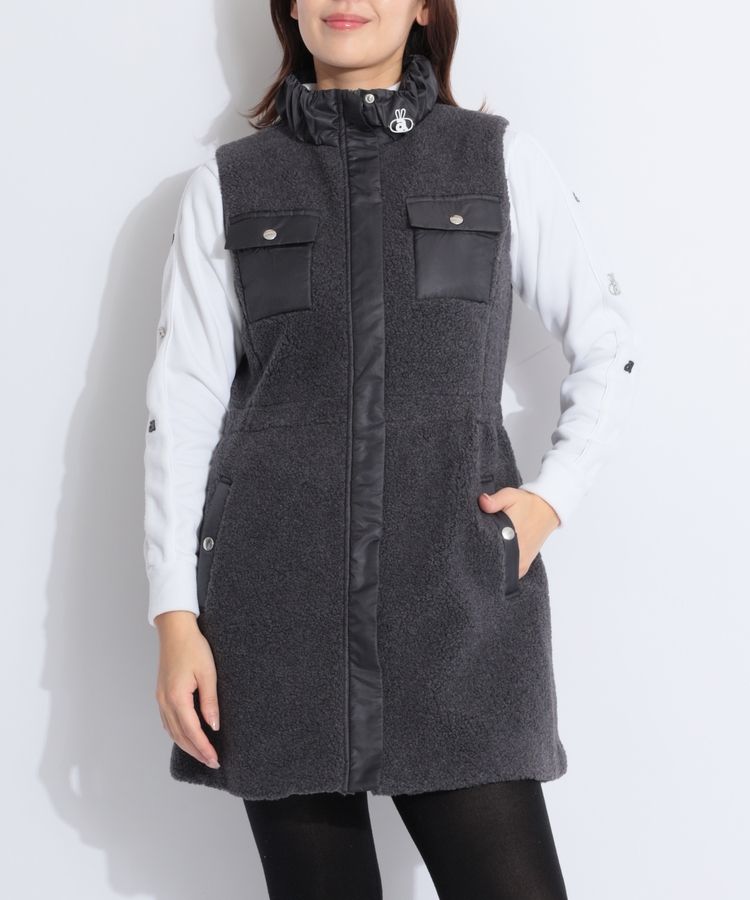 アルチビオ ベストワンピース 38 新品 アルチビオ AR 【蓄熱保温】ギャザースタンドネックボアベスト