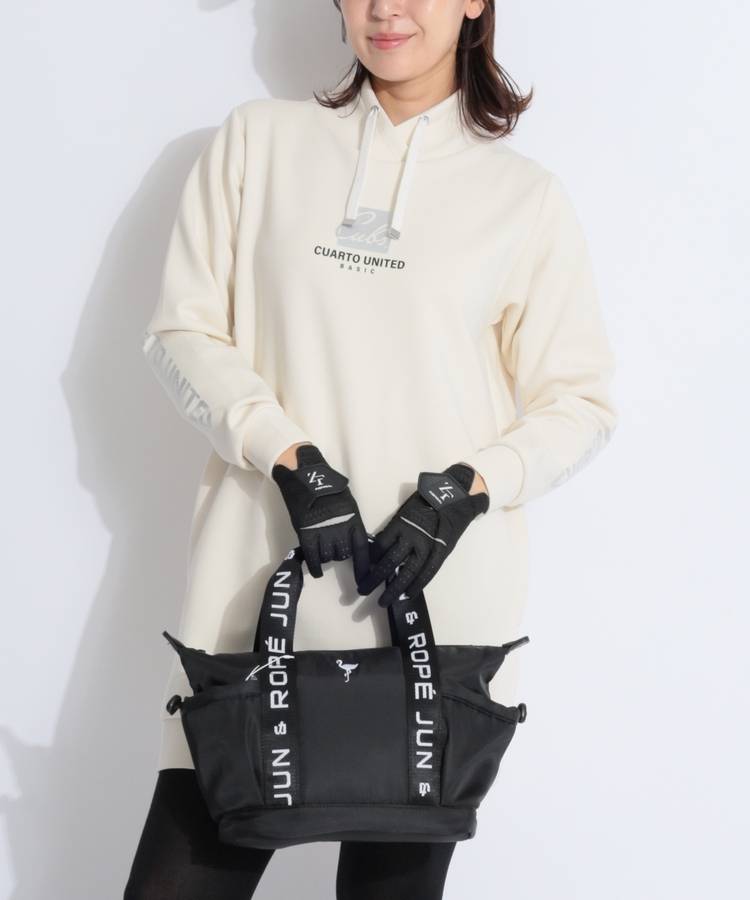 CU スリーブロゴバックタックスタンドネックワンピース