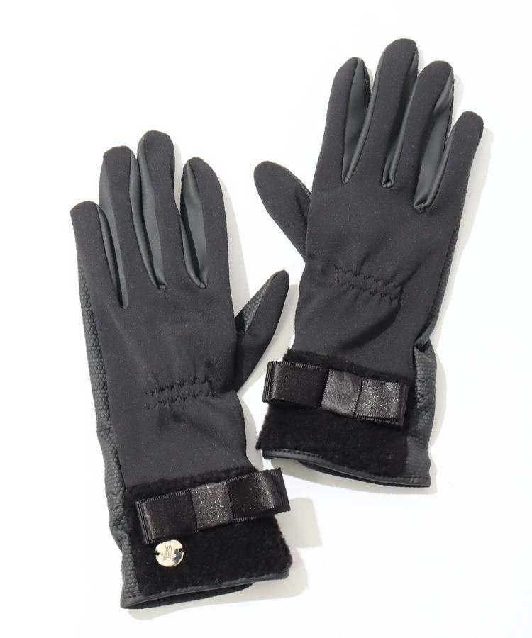 LV ラメリボン付き合皮グローブ(両手)