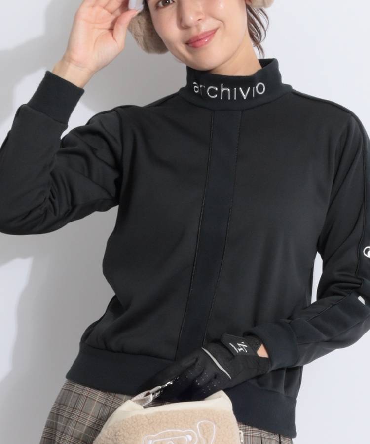 AR スリーブチャームモックネックプルオーバー