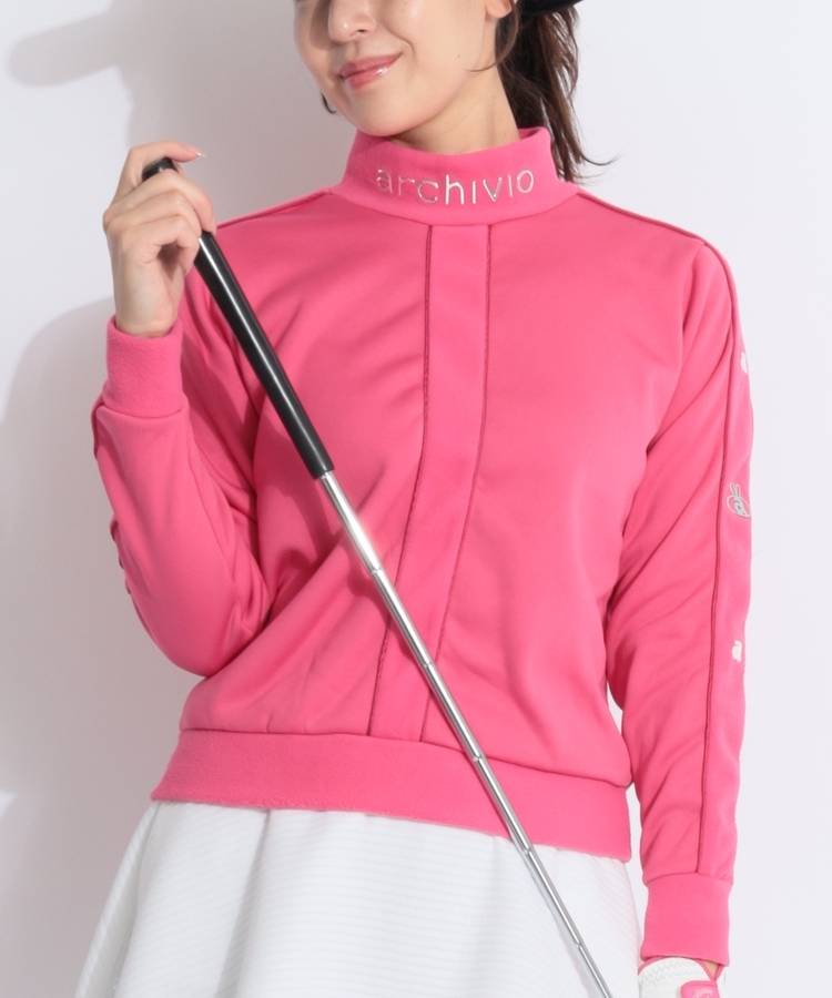 AR スリーブチャームモックネックプルオーバー