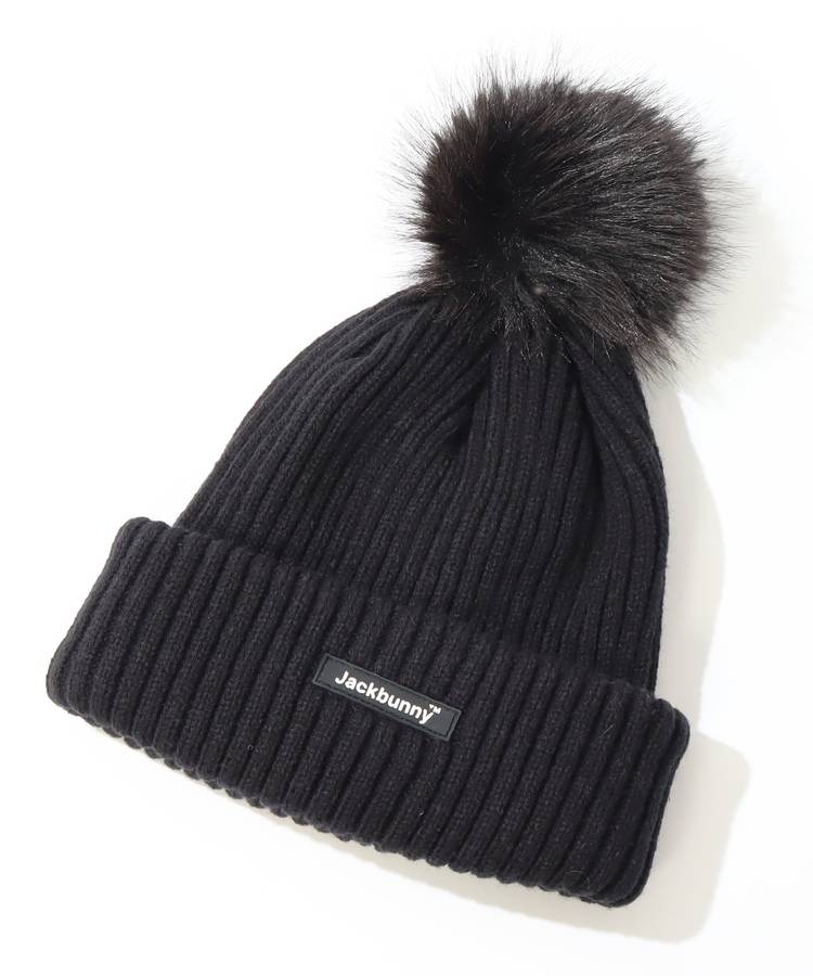 JB フェイクファーポンポンニット帽