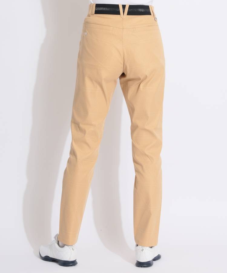 LQ 【撥水ストレッチ】トライアングル総柄テーパードパンツ