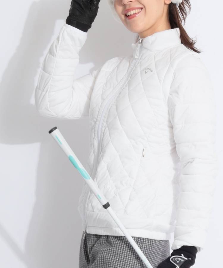 CA 【スターストレッチ】パイピングラメライン2WAYキルト中綿ブルゾン