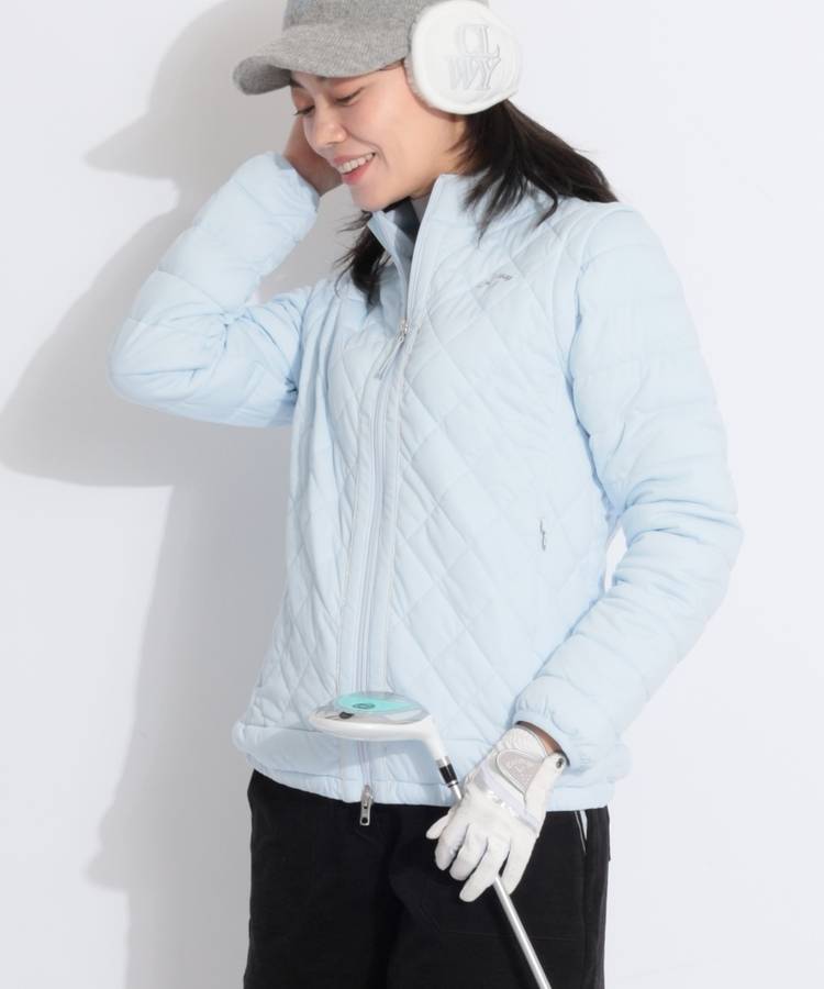 CA 【スターストレッチ】パイピングラメライン2WAYキルト中綿ブルゾン