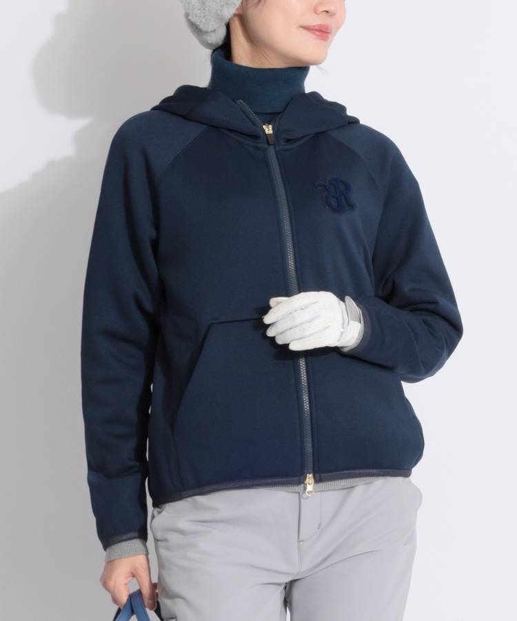 RR バックブラッシュロゴ裏起毛フルジップパーカー