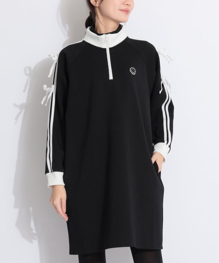 クアルトユナイテッドワンピース&バック GOLF クアルトユナイテッド CU バックプリントハーフジップリボンスリーブ