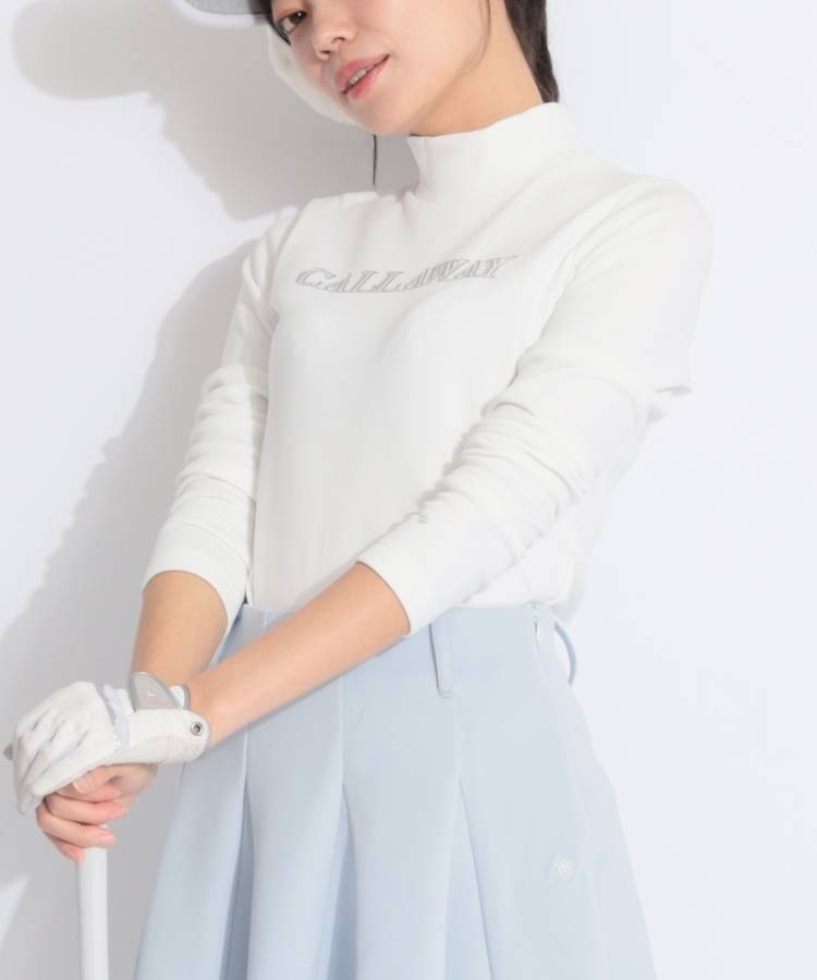 CA 【ストレッチ保温】裏起毛モックネック長袖カットソー