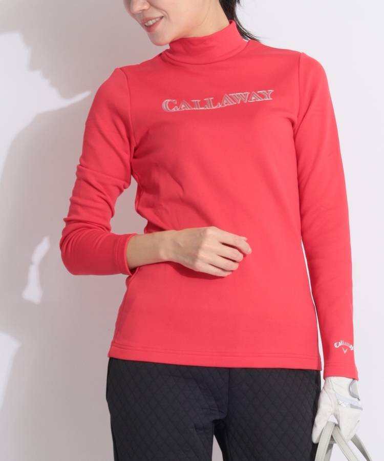 CA 【ストレッチ保温】裏起毛モックネック長袖カットソー