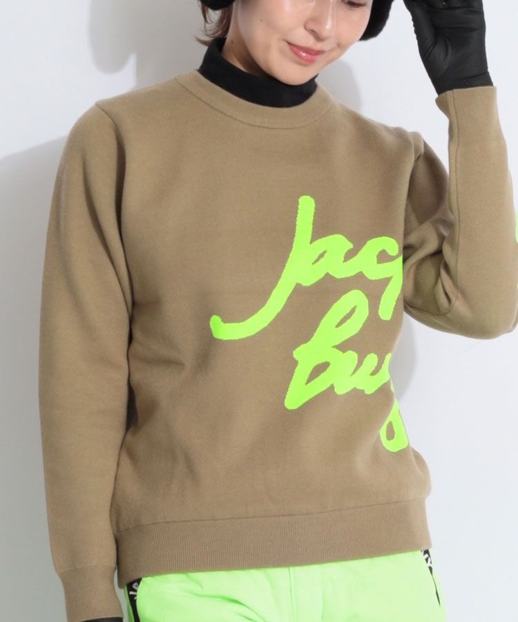 【防風】裏地付きクルーネックニットプルオーバー