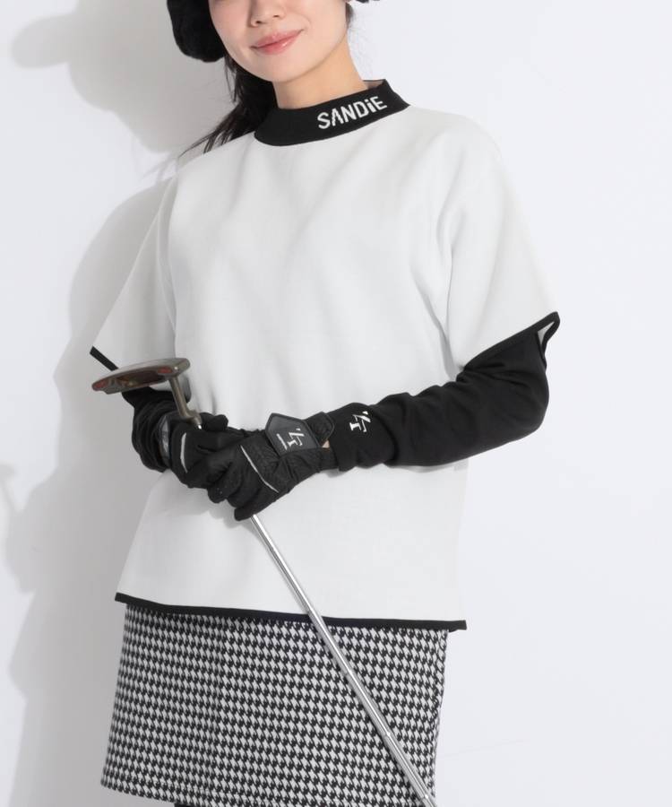 SD 【ユニセックス】オーバーサイズモックネック半袖ニット