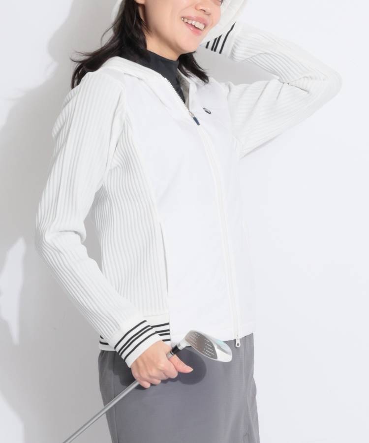 FD 【吸湿発熱】中綿キルト切替ニットパーカー