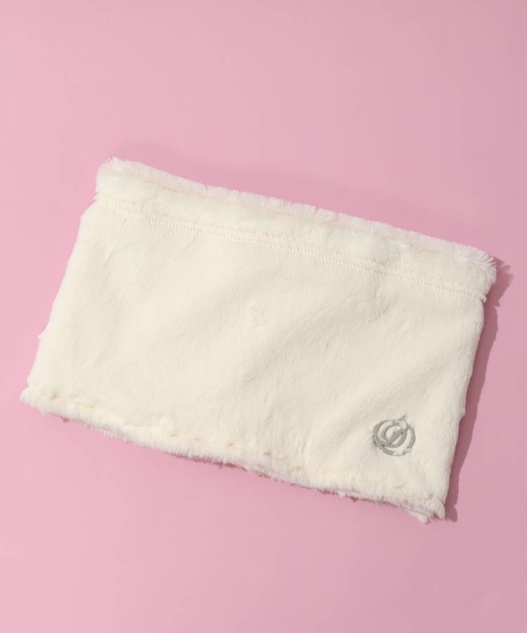 DL フェイクファーロゴチャームネックウォーマー