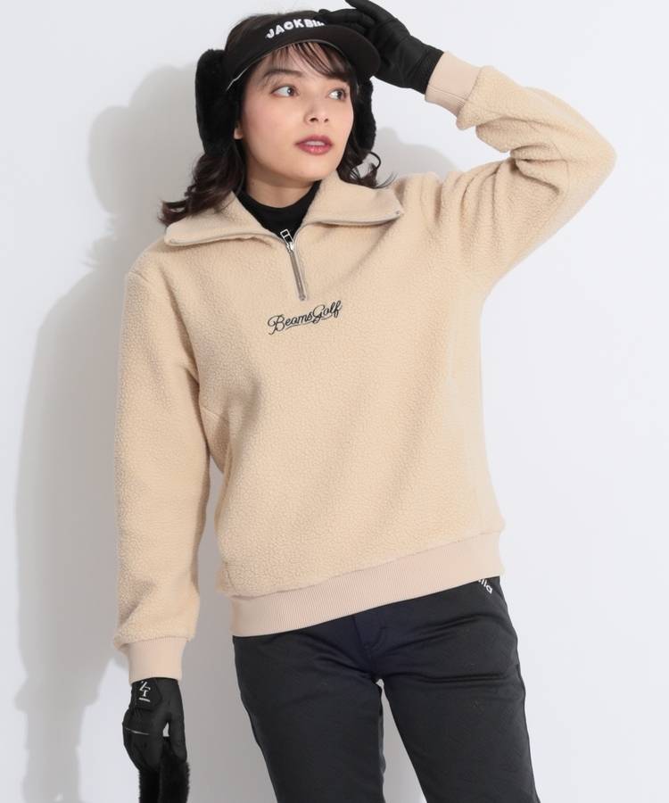 BE ボアハーフジッププルオーバー