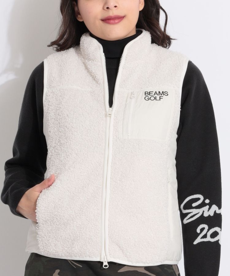 ビームスゴルフ BE スタンドネックボアベスト レディースゴルフウェア