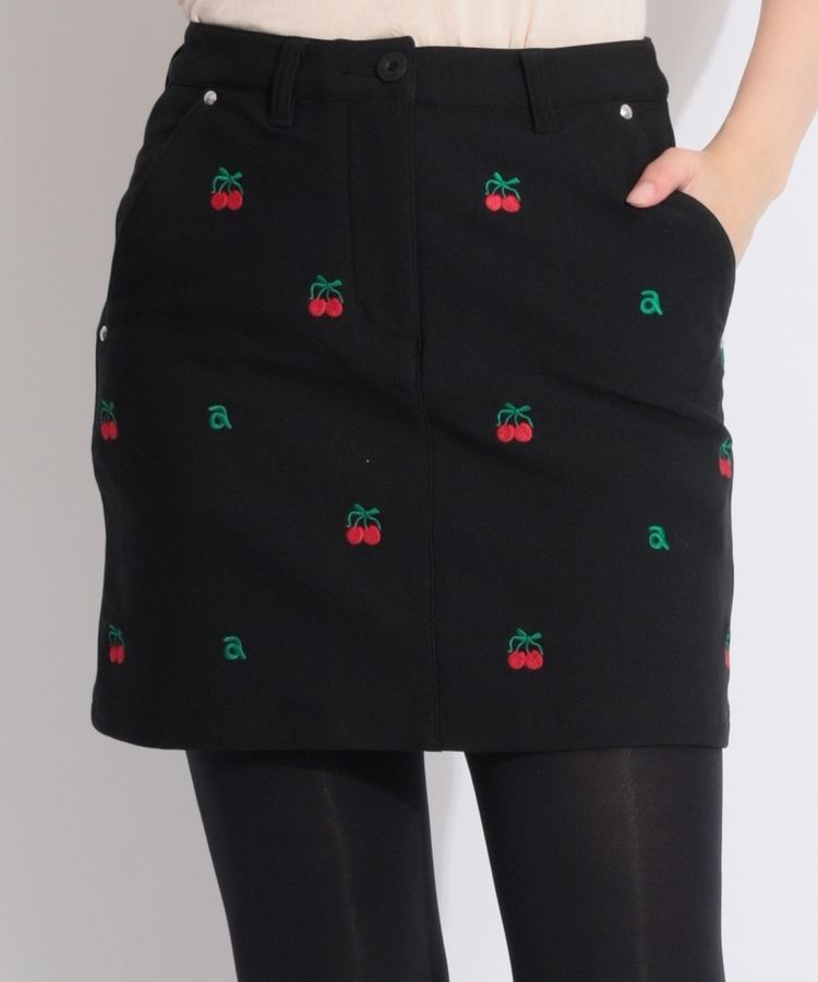 アルチビオ AR 裏微起毛チェリー柄スカート レディースゴルフウェア
