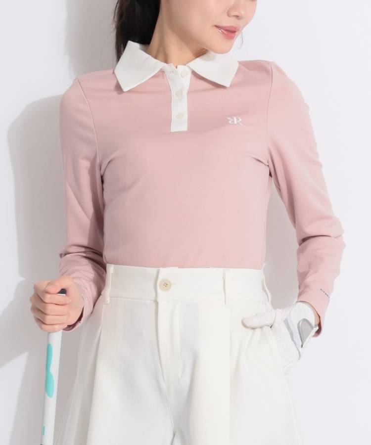 RI グレンチェック柄ダンボール長袖ポロシャツ