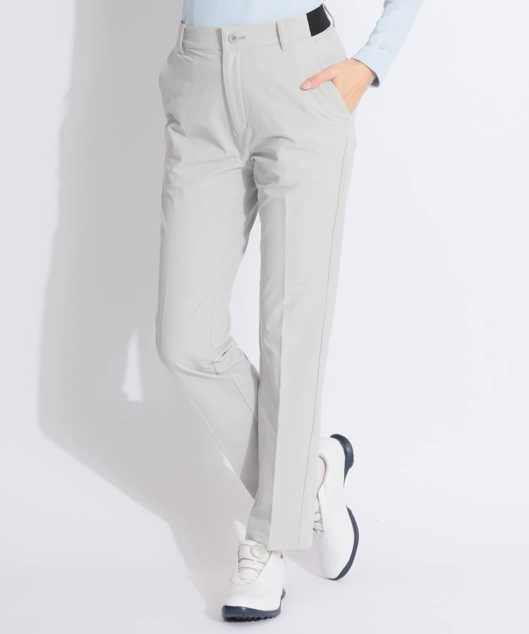 BE 【撥水ストレッチ】センタープレス裏微起毛ストレートパンツ