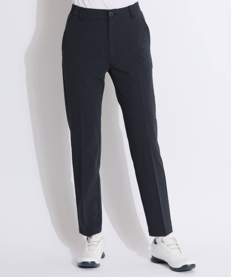 BE 【撥水ストレッチ】センタープレス裏微起毛ストレートパンツ