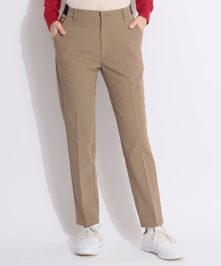 BE 【撥水ストレッチ】センタープレス裏微起毛ストレートパンツ