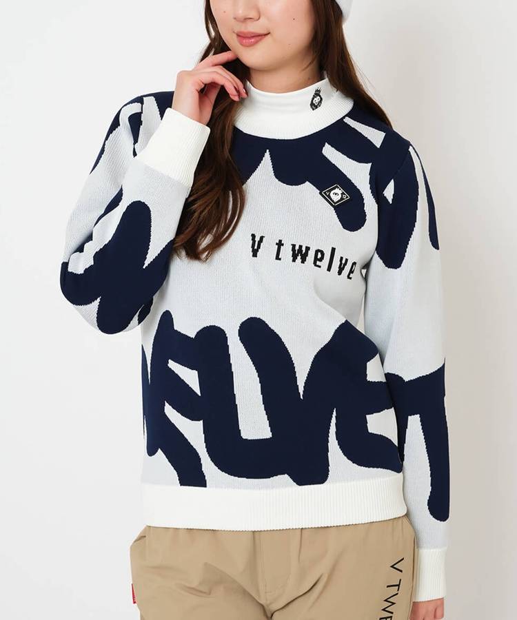 VI 【防風ストレッチ】裏地付きジャガードニット