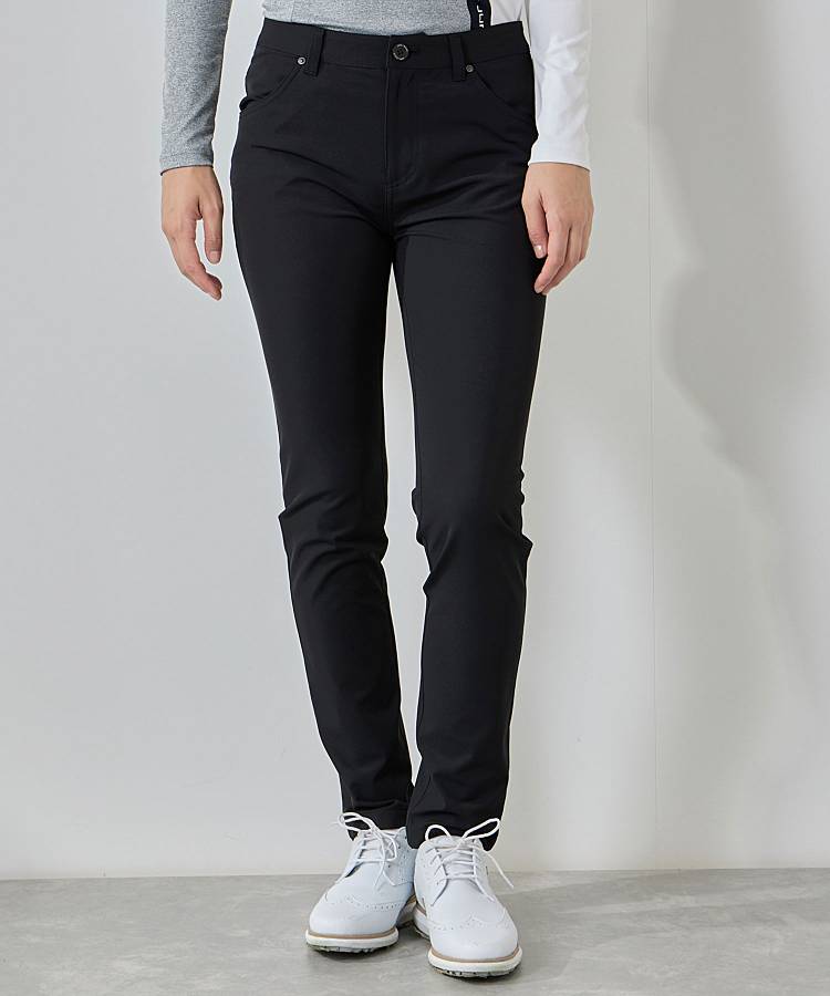 JR 【防透撥水】バックウエストロゴスキニーパンツ