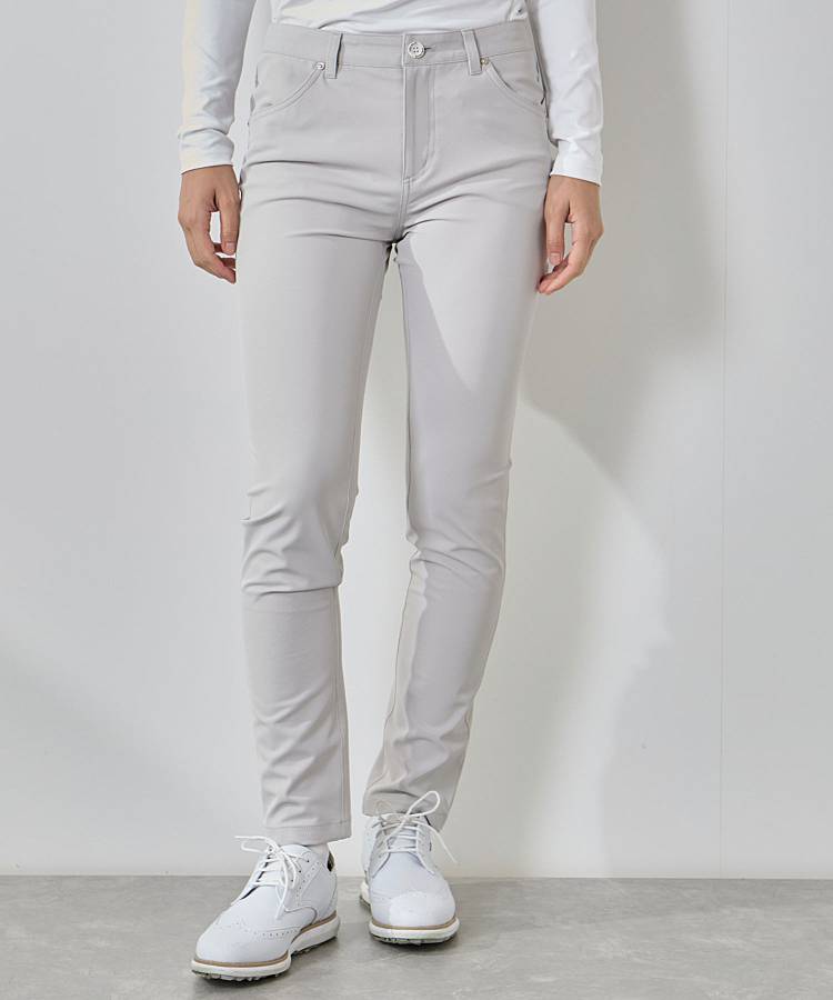 JR 【防透撥水】バックウエストロゴスキニーパンツ